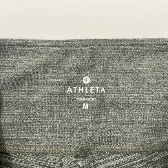 Women’s Athleta Leggings Green/Blue Striped Size Medium at Long Hits at Ankles - Picture 4 of 7